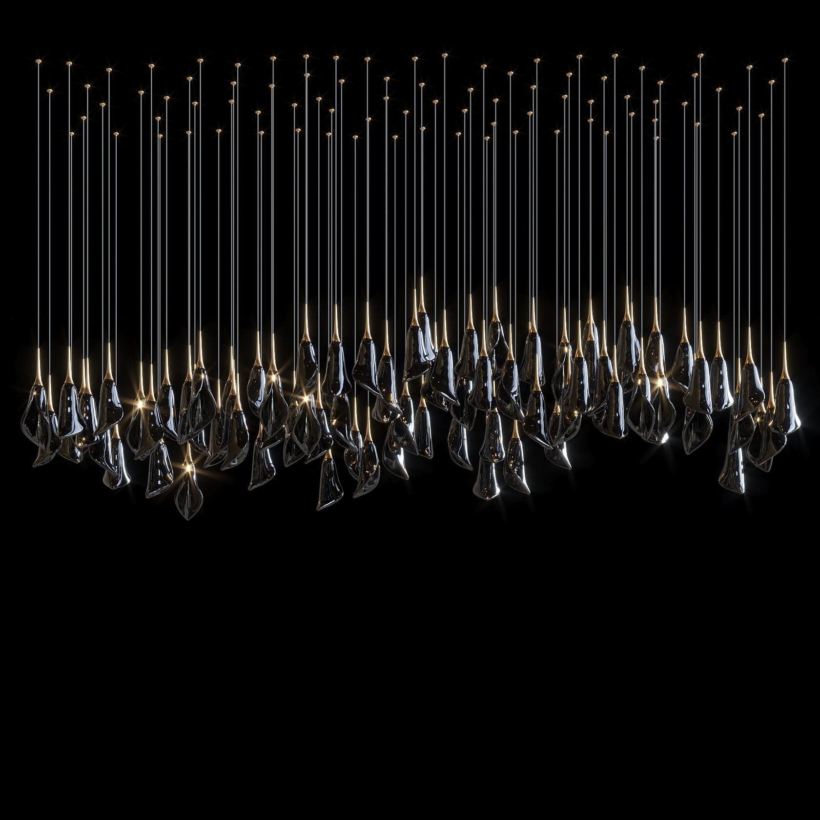 White Petal Drop Chandelier