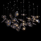Smoke Glass Lily Cluster Chandelier