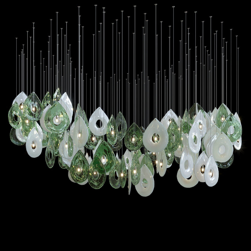 Green Halo Drop Chandelier