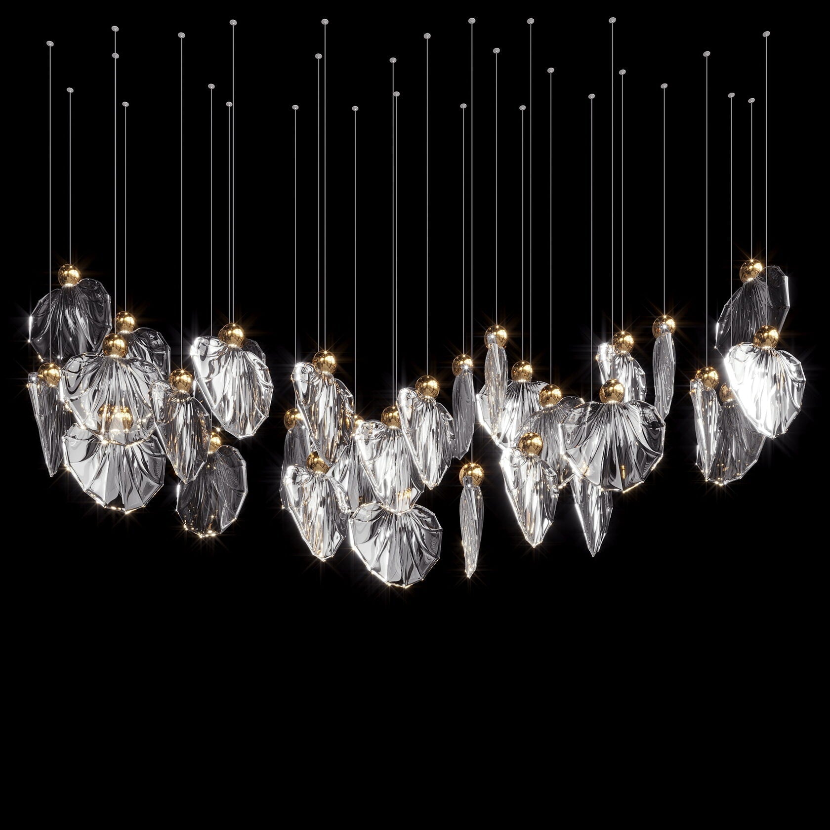 Smoke Shell Cluster Chandelier
