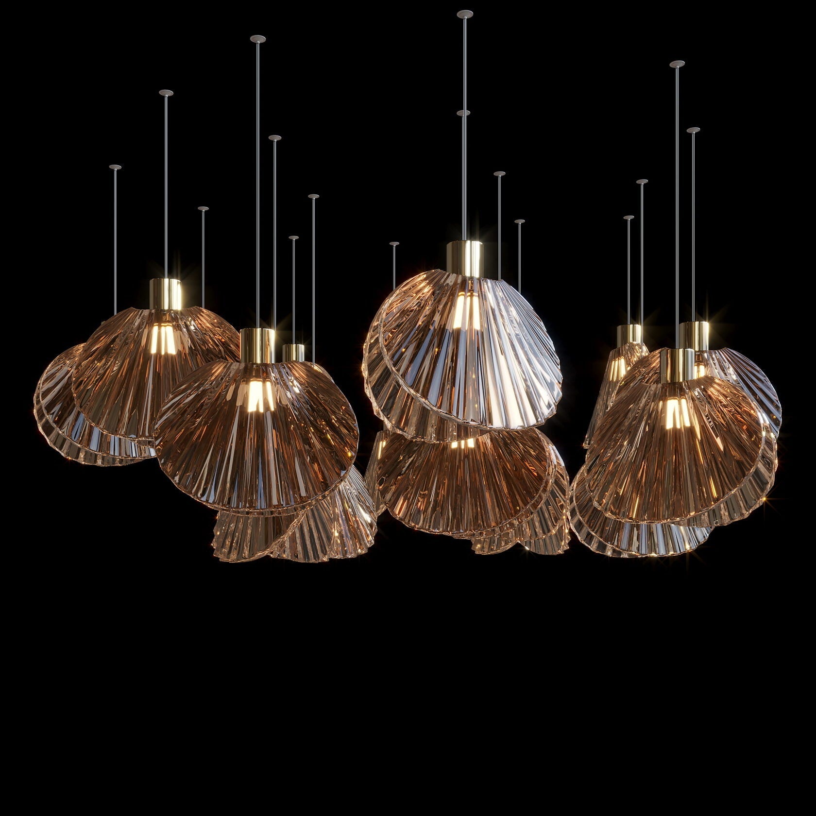 Crystal Shell Cluster Chandelier