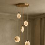 Moonshade 5-Light Alabaster Chandelier material and finish detail