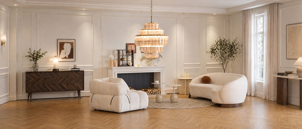 Glass Palmette Transparent Chandelier Murano lighting by Bling Lighting Studio