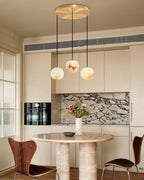 Small Alabaster Cluster Globes Ceiling Pendant Light For High Ceiling