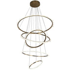 Rose Rock Crystal Multi-rings Chandelier Modern Chandelier Staircase by Bling Lighting Studio