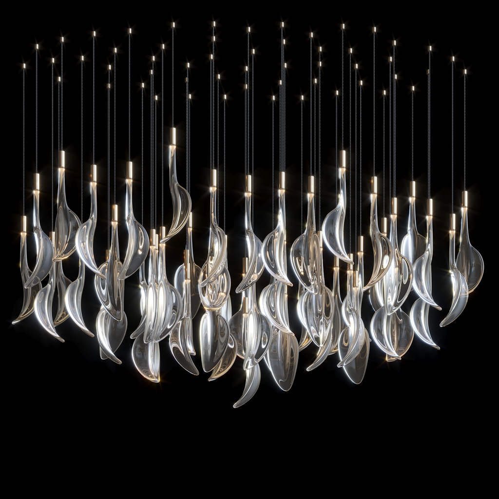 Crystal Flame Drop Chandelier