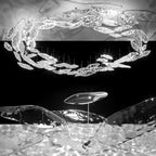 Aqua Glass Manta Orbit Chandelier