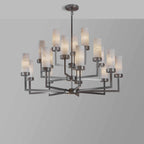 Three Tier Compass Alabaster Chandelier by Bling Lighting Studio