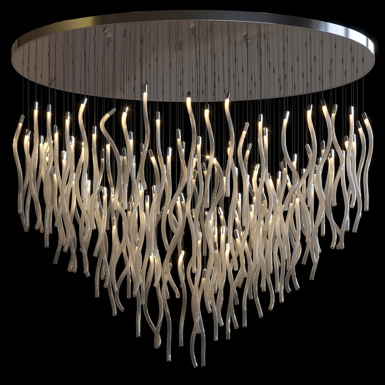 Ivory Tube Fringe Chandelier