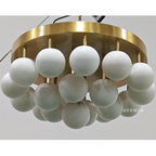 Alabaster Semi Flush Mount with Etched Opal Marble Shades