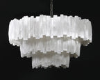 Claire 3 Tier Round Selenite Chandelier by Bling Lighting Studio