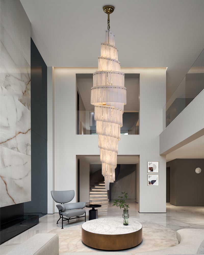 Stairwell Large Alabaster Chandelier for High Ceilings additional product view