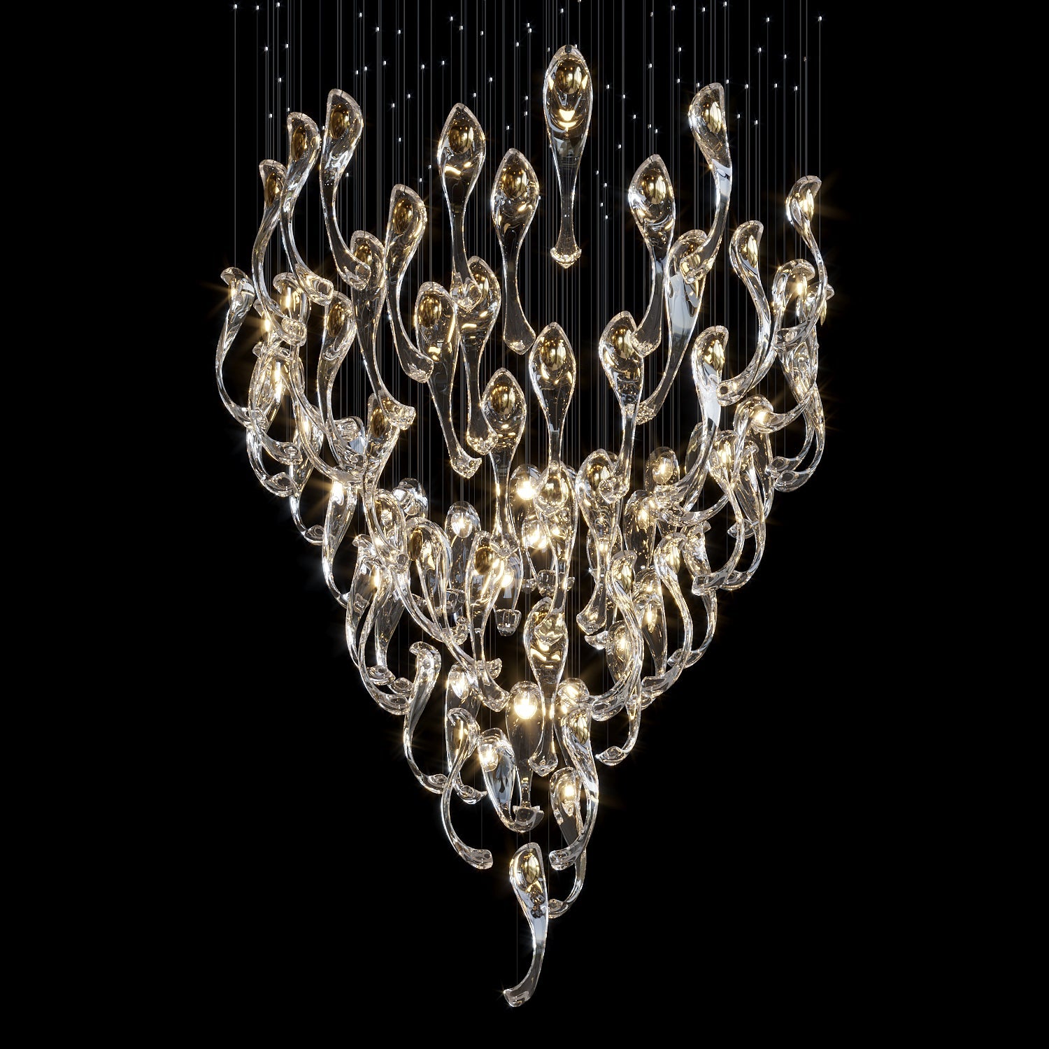 Clear Tendril Pond Chandelier