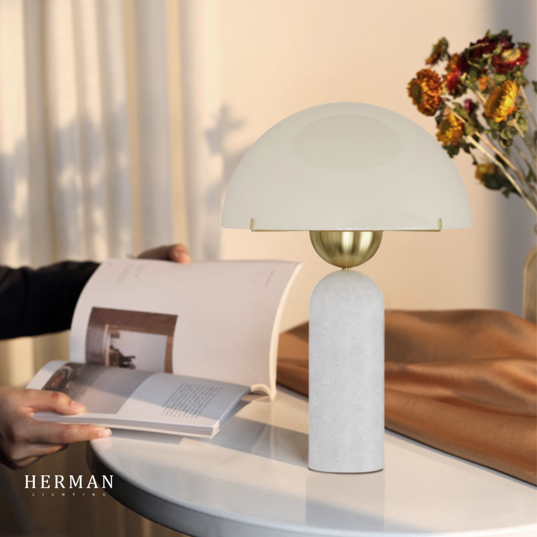 G9 Alabaster White Stone Table Lamp additional product view