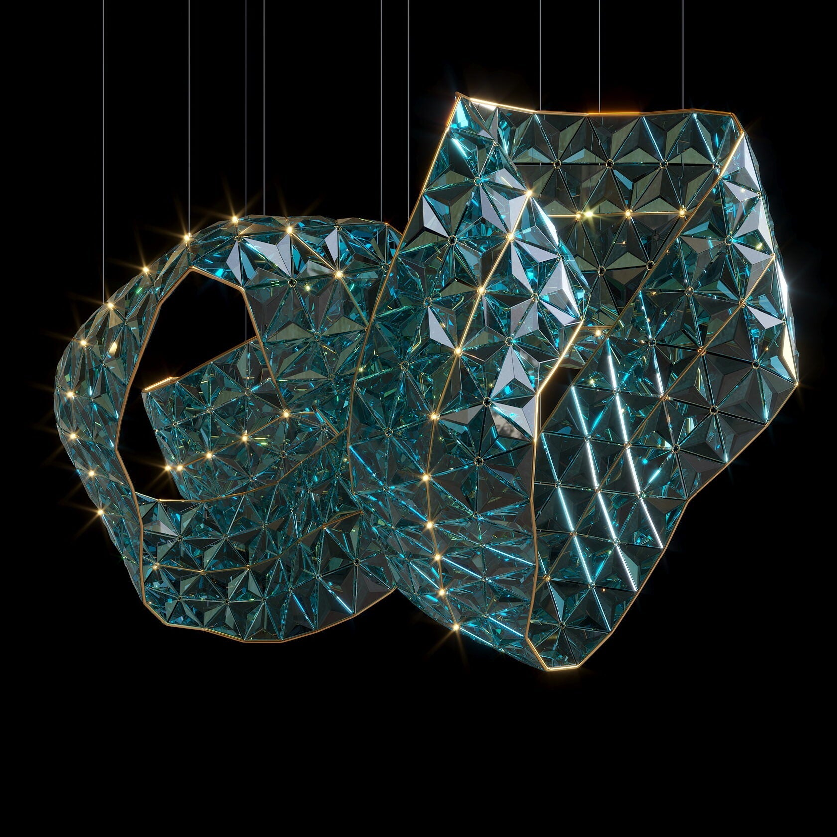 White Bell Cluster Chandelier