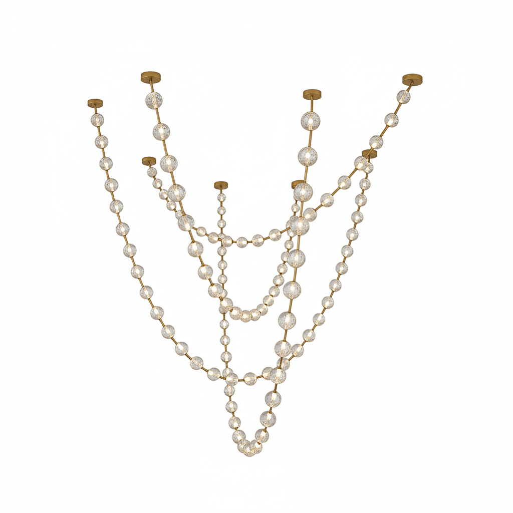 Strand Necklace Chandelier lighting by Bling Lighting Studio