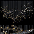 Linear Glass Rod Scatter Chandelier