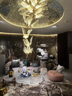 Creative Bionic Resin Leaves Chandelier for Living Room/Dining Room/Staircase by Bling Lighting Studio