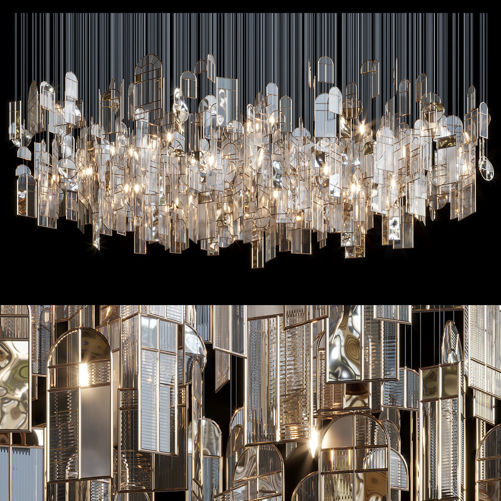 Mirror Window Panel Chandelier