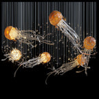 Amber Geometric Jellyfish Chandelier