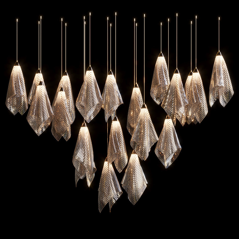 Crystal Mesh Fold Chandelier