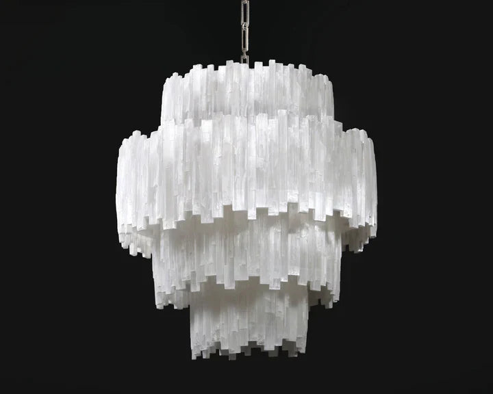 Claire 4 Tier Round Selenite Chandelier by Bling Lighting Studio