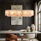 Oakley Layered Alabaster Dining Room Chandelier by Bling Lighting Studio