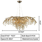 New Luxury Branch Crystal Pendant Chandelier Designer Creative Art Dining Room/Living Room Light Fixture by Bling Lig...