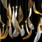 Gold Silver Leaf Rain Chandelier