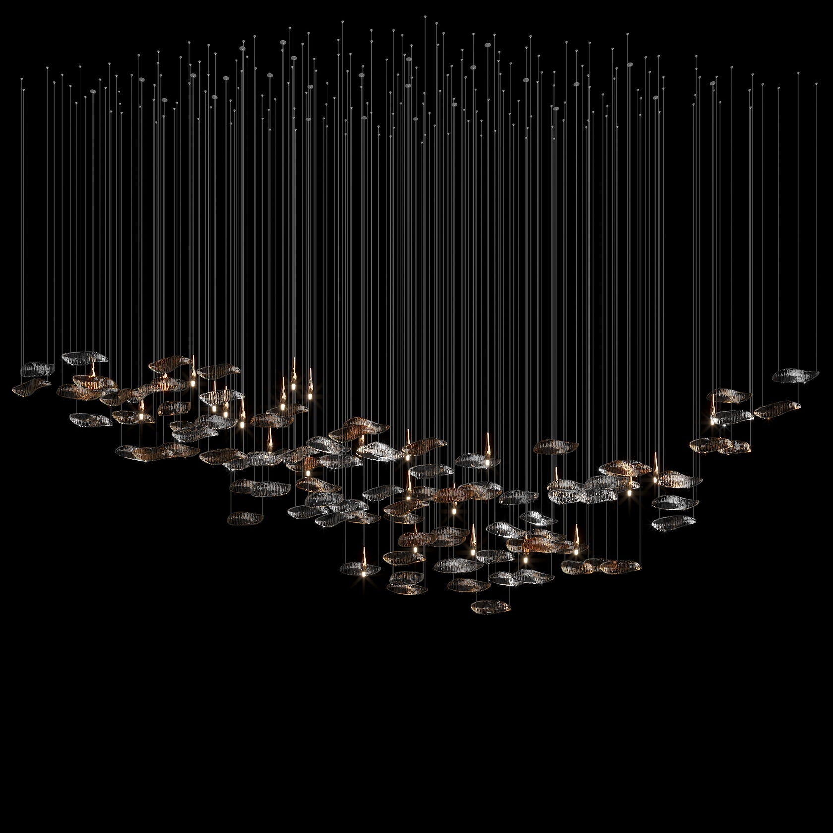 Amber Glass Drift Chandelier
