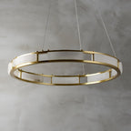 Qatar Alabaster Round Chandelier by Bling Lighting Studio