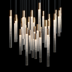 Frosted Tube Cluster Chandelier