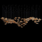 Amber Pebble Orbit Chandelier