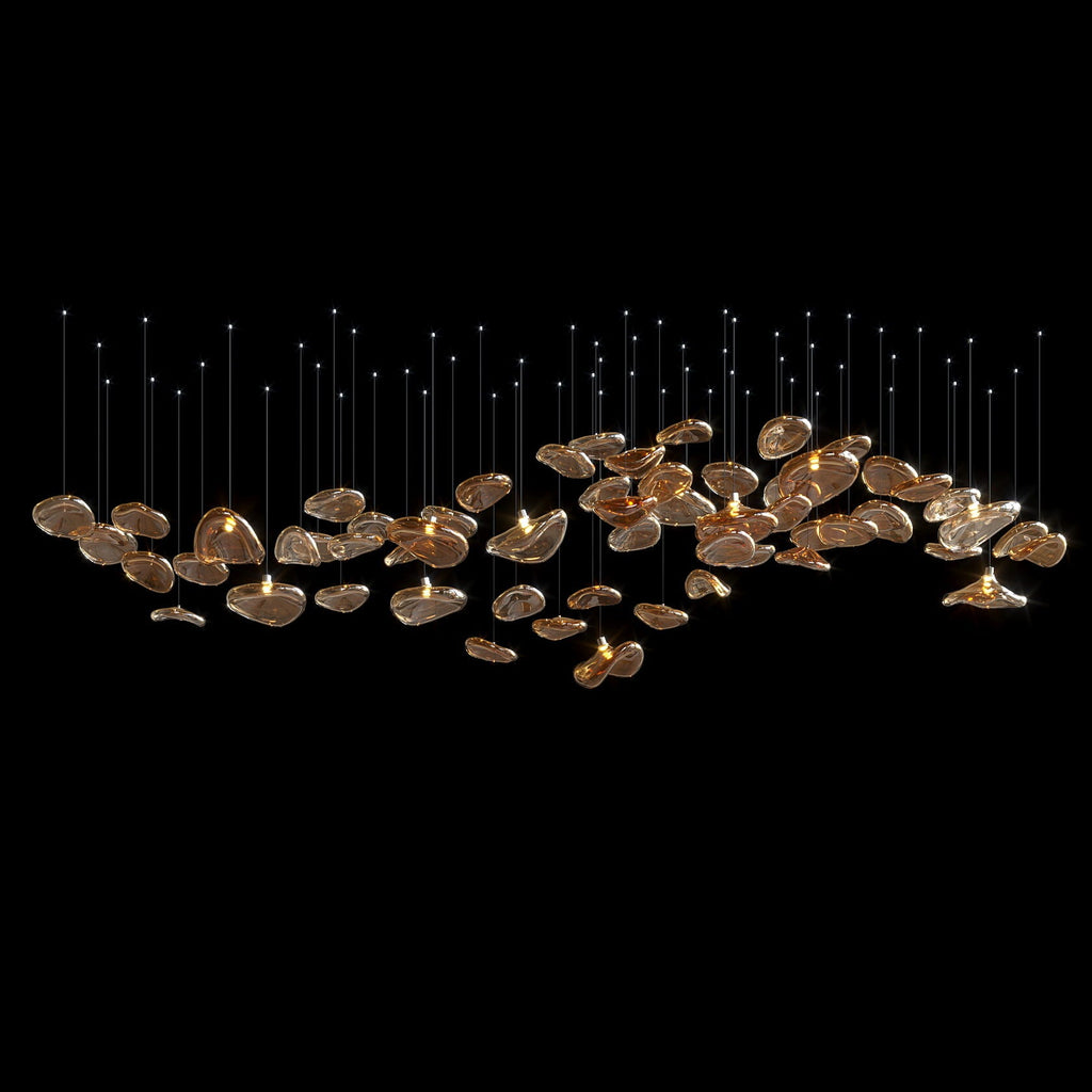 Amber Pebble Orbit Chandelier