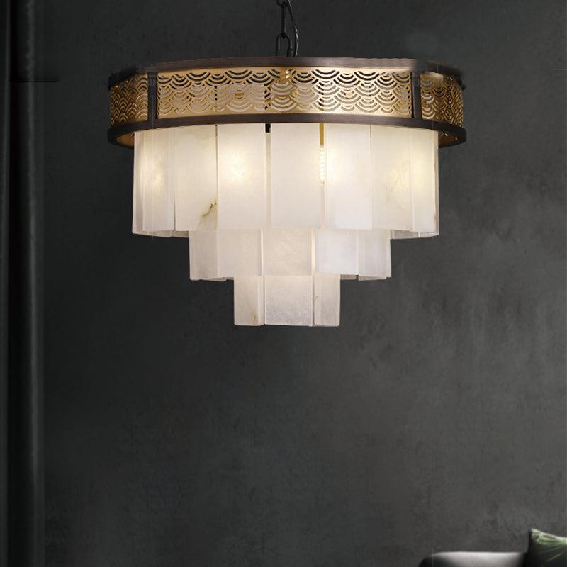 Alabaster Lorry Multi-Layer Classic Chandelier by Bling Lighting Studio