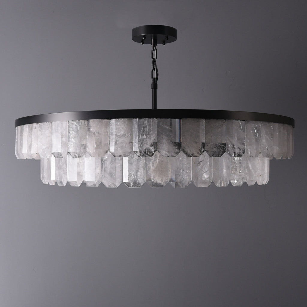 Rolantis Double Rock Crystal Chandelier by Bling Lighting Studio