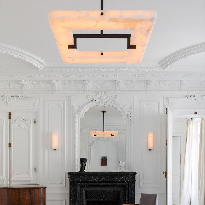 Glacera Square Alabaster Chandelier by Bling Lighting Studio