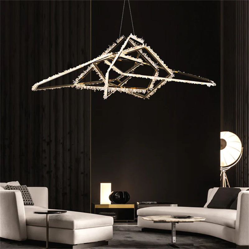 Marty Modern Rock Crystal Irregular Chandelier by Bling Lighting Studio