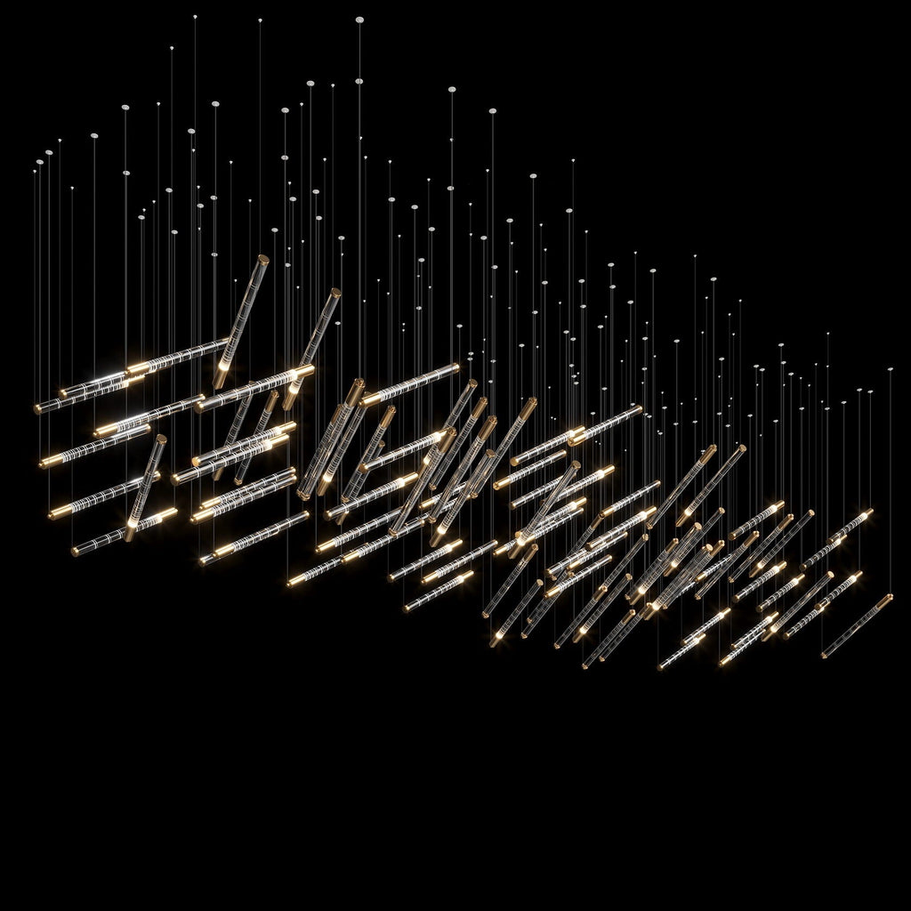 Linear Spark Scatter Chandelier