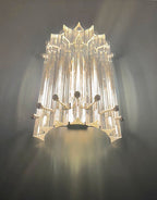 Murano Wall Lamp | 7 Clear Prism Glass | Set of 2