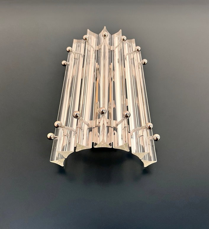 Murano Wall Lamp | 7 Clear Prism Glass | Set of 2