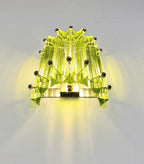 Murano Wall Lamp | 7 Green Prism Glass | Set of 2