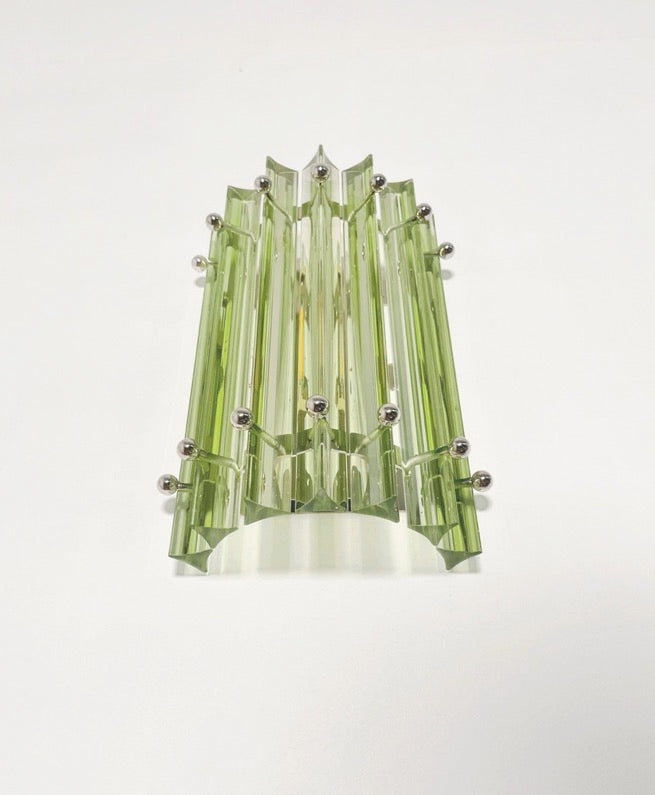 Murano Wall Lamp | 7 Green Prism Glass | Set of 2