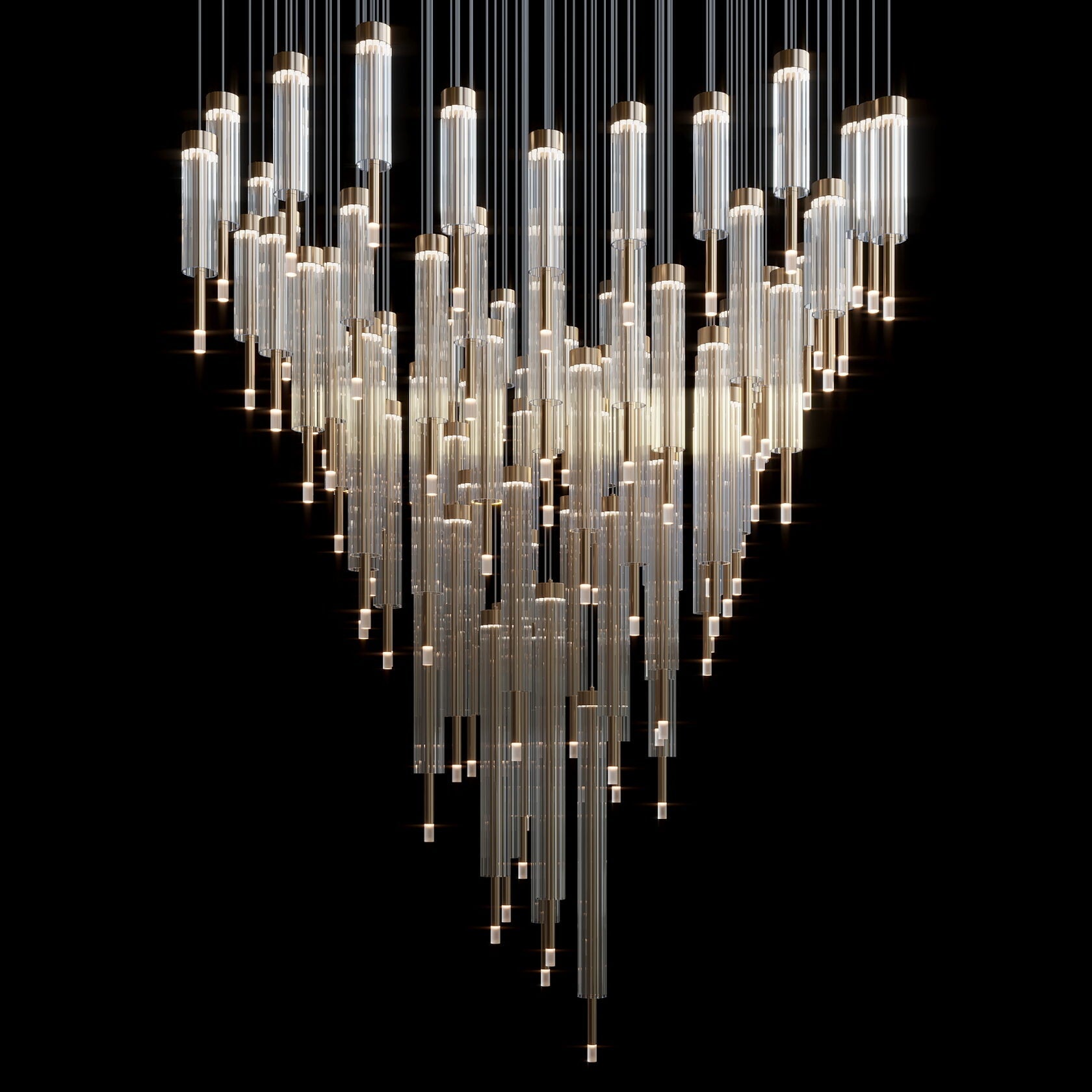 Crystal Tube Rain Chandelier
