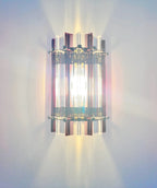 Murano Wall Lamp | 7 Clear Purple Prism Glass | Set of 2