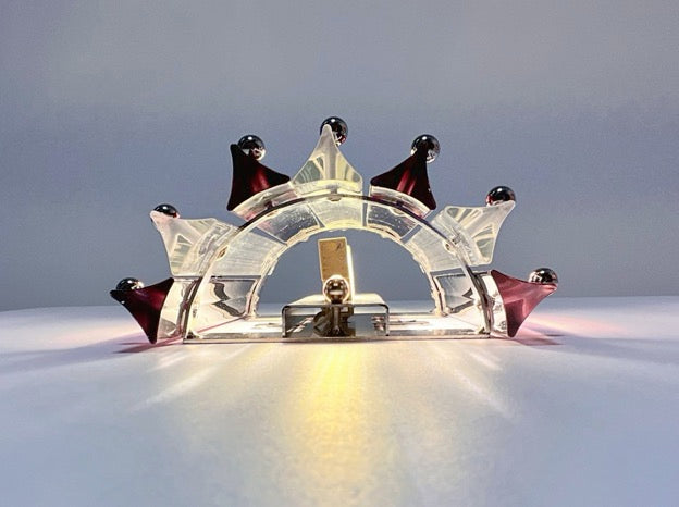 Murano Wall Lamp | 7 Clear Purple Prism Glass | Set of 2