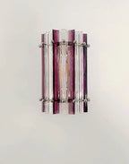 Murano Wall Lamp | 7 Clear Purple Prism Glass | Set of 2