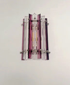 Murano Wall Lamp | 7 Clear Purple Prism Glass | Set of 2