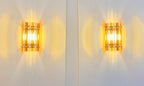 Murano Wall Lamp | 7 Clear Yellow Prism Glass | Set of 2