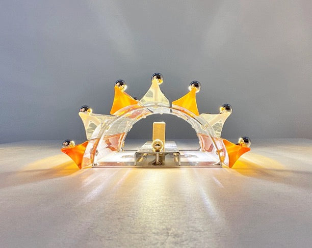Murano Wall Lamp | 7 Clear Yellow Prism Glass | Set of 2